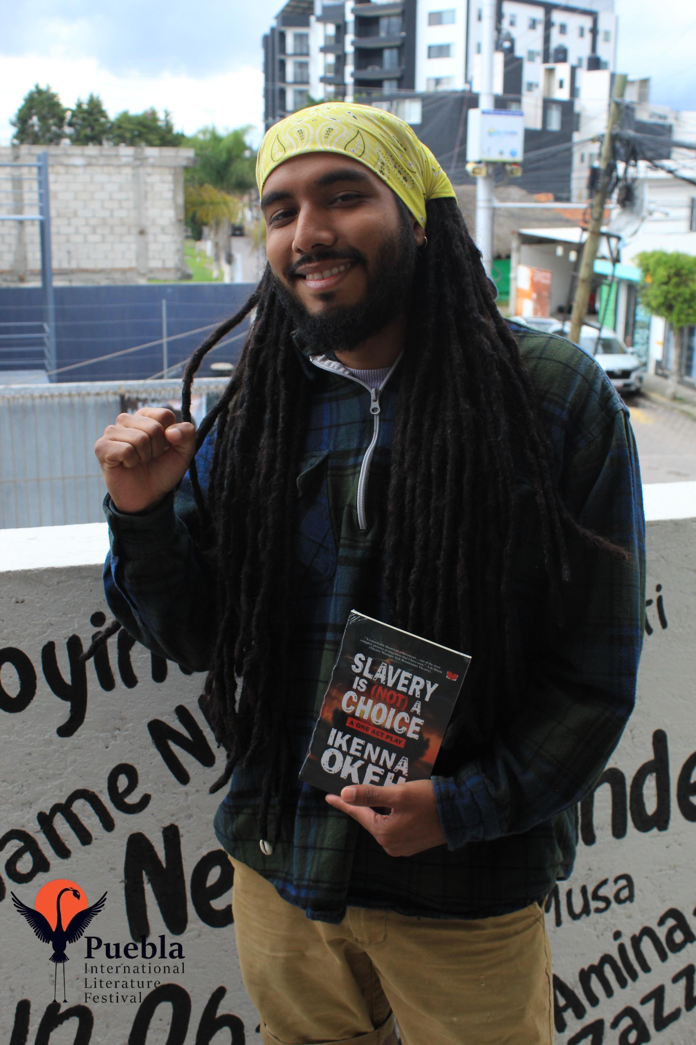 A reader at the launch event of Slavery is Not a Choice.